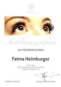Zertifikat 3D Volumentechnik